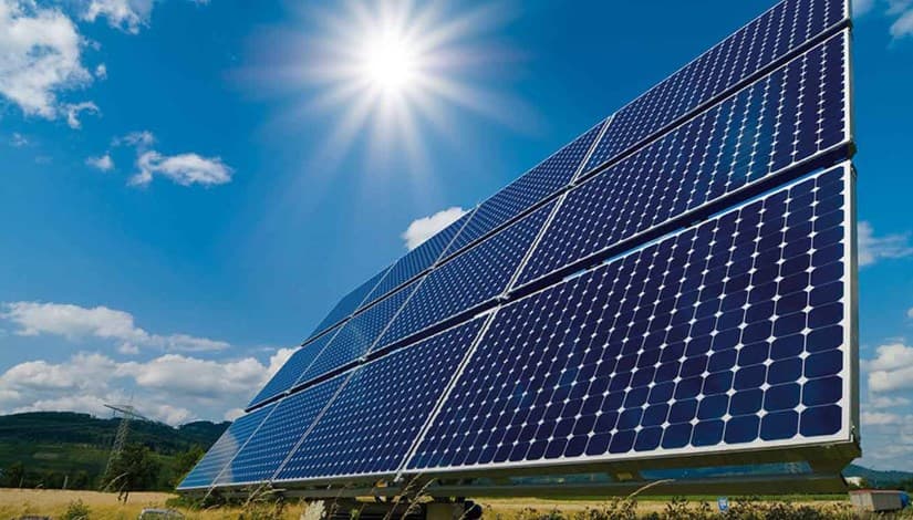 Modern solar panel installation